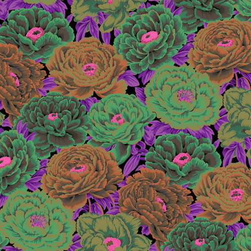 FreeSpirit Fabrics Kaffe Fassett Collective August 2025 by Philip Jacobs Tibetan Peony Dark