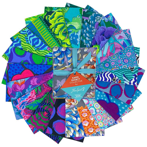 FreeSpirit Fabrics Kaffe Fassett Collective August 2025 20 Fat Quarters Cool Colors