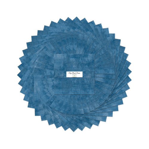 Wilmington Prints Essentials Dry Brush 10 Karat Crystals Ten Inch Squares Denim