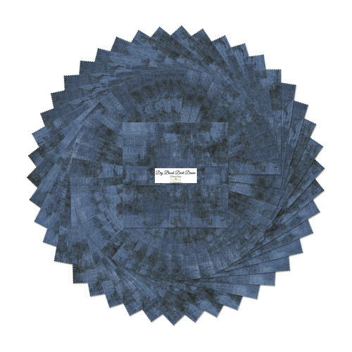 Wilmington Prints Dry Brush Texture 42 Ten Inch Squares Dark Denim