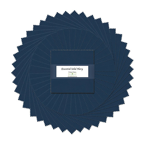 Wilmington Prints Essential Gems 5 Karat Gems Five Inch Charms Essential Solid All Navy Blue