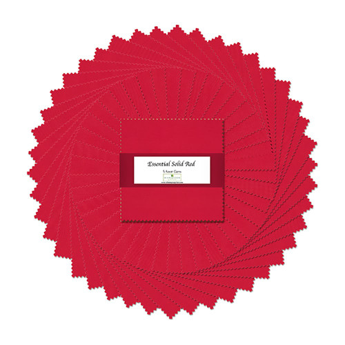 Wilmington Prints Essential Gems 5 Karat Gems Five Inch Charms Essential Solid All Red