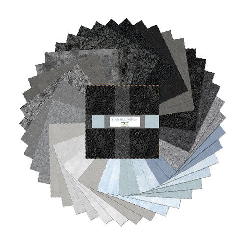 Wilmington Prints Celestial Silver Essentials 10 Karat Squares Ten Inch Layer Cake