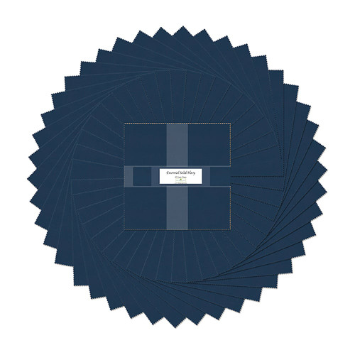 Wilmington Prints Essential Gems 10 Karat Gems Ten Inch Layer Cake Essential Solid All Navy Blue