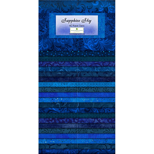 Wilmington Prints 40 Karat Gems Fabric Strips 2.5 by 44 Inches Sapphire Sky