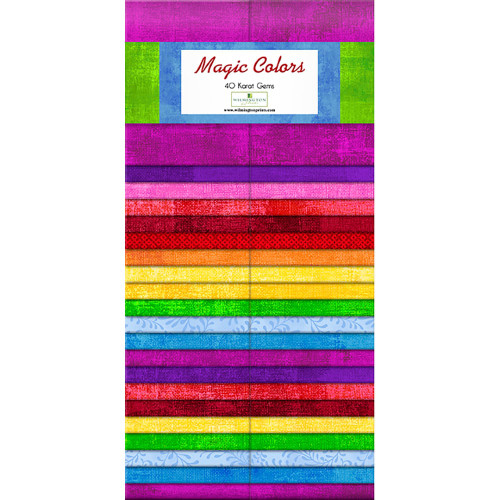 Wilmington Prints 40 Karat Gems Fabric Strips 2.5 by 44 Inches Magic Colors