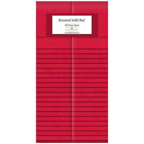 Wilmington Prints 40 Karat Gems Fabric Strips 2.5 by 44 Inches Essential Solid All Red
