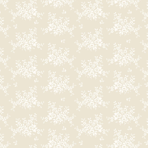 Benartex Fabrics Classic Keepsakes Cream Mini Floral Bouquet Ecru
