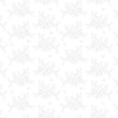 Benartex Fabrics Classic Keepsakes White on White Mini Floral Bouquet White
