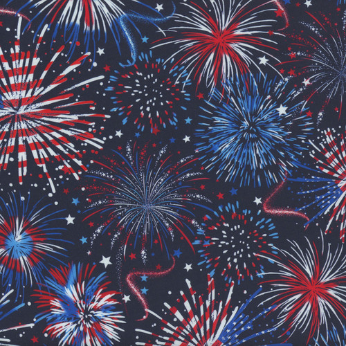 Timeless Treasures  Fabrics Star Spangled Usa Flag Fireworks Usa