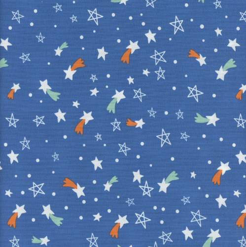 Clothworks Fabrics Blast Off! Glow in the Dark Stars Blue