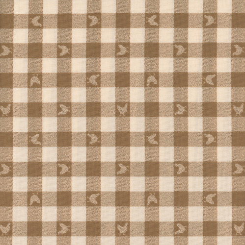 Clothworks Fabrics Backyard BBQ Chicken Check Plaid Brown