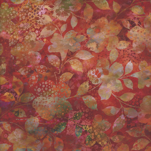 In The Beginning Fabrics Allure Jason Yenter Red Patchwork Floral