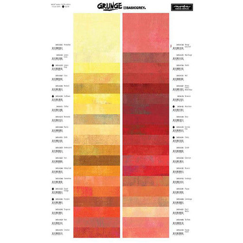 Moda Fabrics BasicGrey Grunge Color Card with Fabric Swatches
