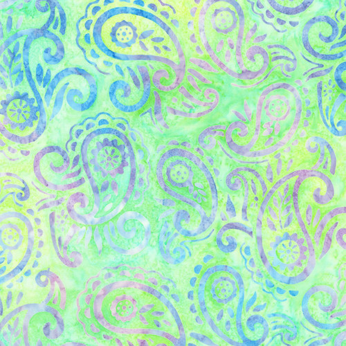 Robert Kaufman Paisley Bouquet Artisan Batiks Sweet Pea Purple Floral Swirl Paisley