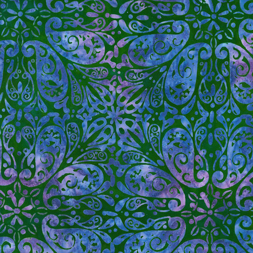 Robert Kaufman Paisley Bouquet Artisan Batiks Jewel Red Paisley Tile