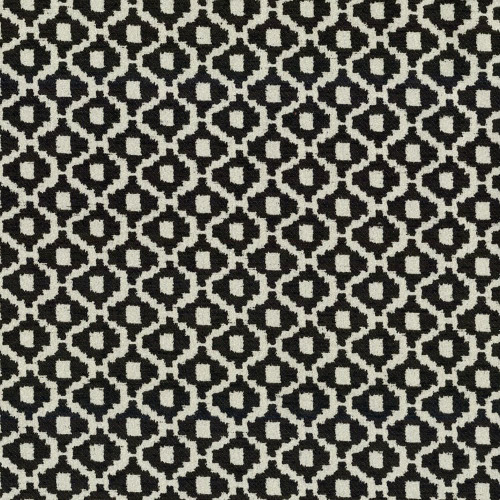 Covington Fabrics Tinker Ebony Ivory Black and White Woven Diamonds Chenille