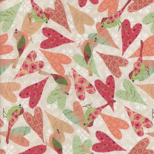 Windham Fabrics Poppy Scrappy Hearts Ivory Cream