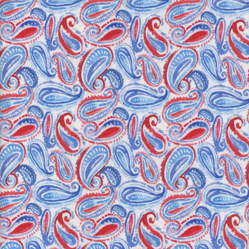 Blank Quilting Fabrics Lucky Stars White Swirling Paisley