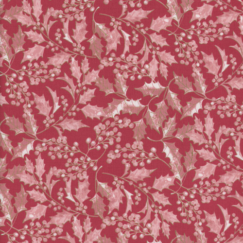 Benartex A Winter's Day Jackie Robinson Winter Holly Red