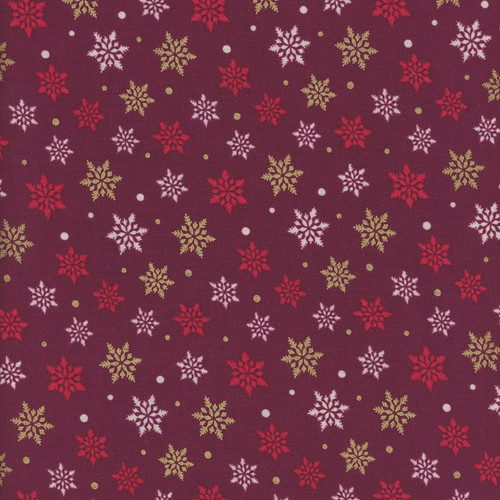 Benartex Holiday Tidings Kanvas Studio Snowflake Splendor Burgundy