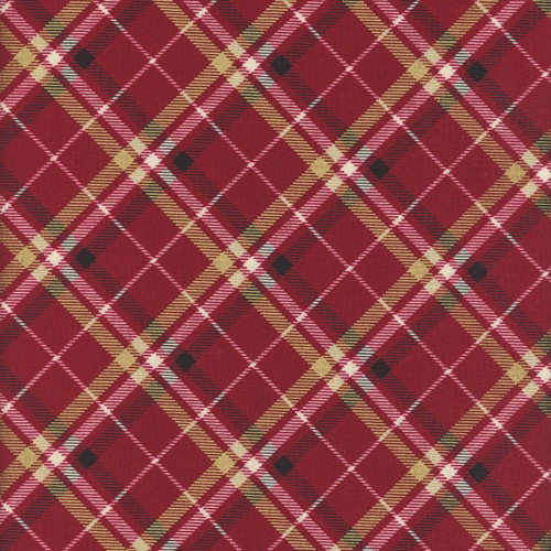 Benartex Holiday Tidings Kanvas Studio Holiday Tidings Plaid Burgundy