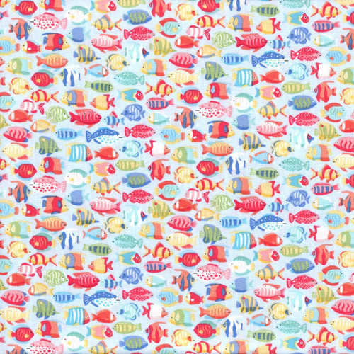 Andover Makower Fabrics Deep Blue Sea Blue Schools of Fish