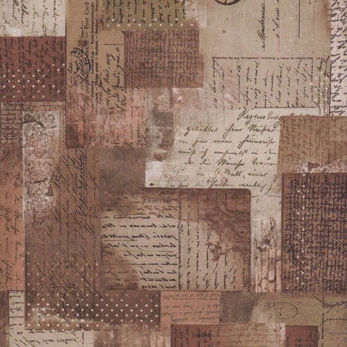 Windham Fabrics Boho Chicks Brown Ephemera