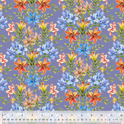 Windham Fabrics Lily Periwinkle Fresh Blooms