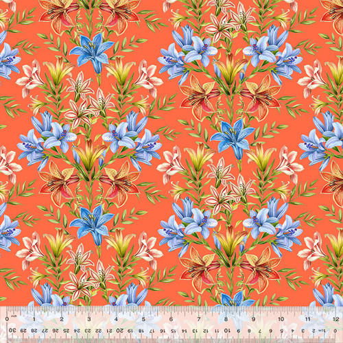 Windham Fabrics Lily Papaya Fresh Blooms