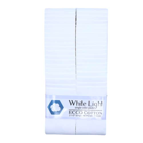 Lumin Fabrics Ecco Cotton Solid 2.5 Inch Fabric Strips White