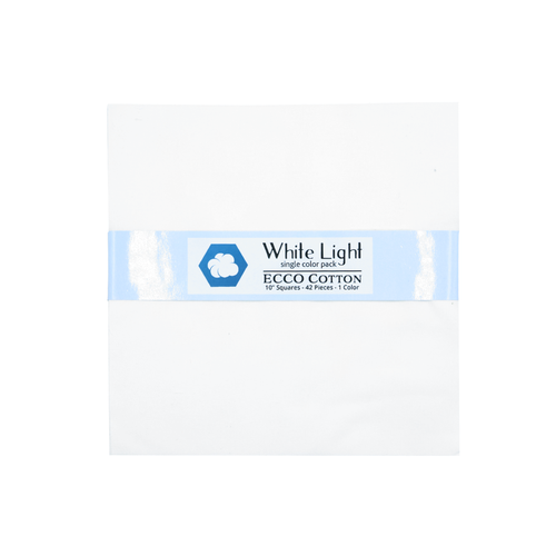Lumin Fabrics Ecco Cotton Solid Layer Cake Ten Inch Squares White