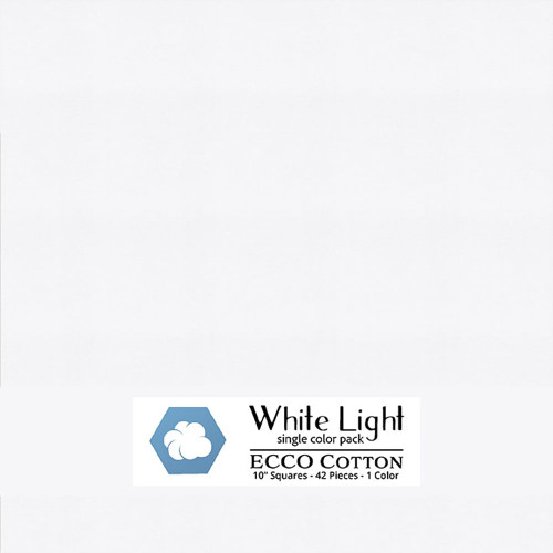 Lumin Fabrics Ecco Cotton Solid Layer Cake Ten Inch Squares White