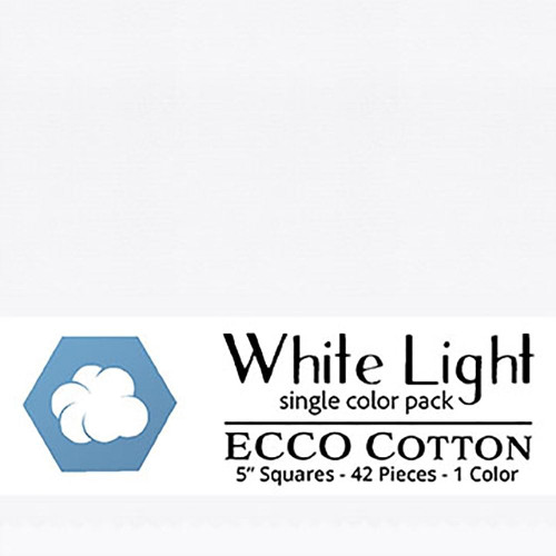 Lumin Fabrics Ecco Cotton Solid Five Inch Charm Squares White