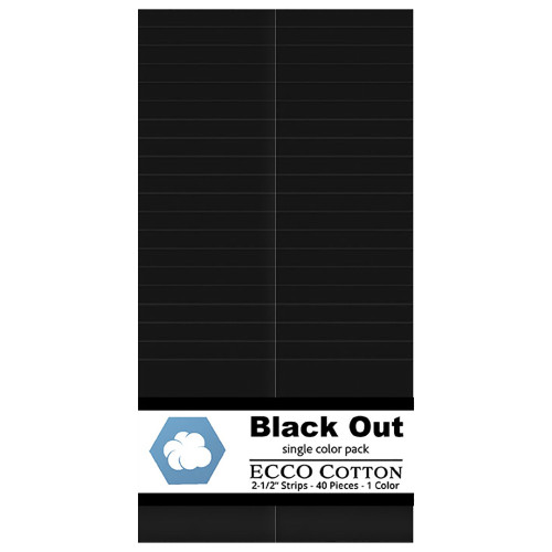 Lumin Fabrics Ecco Cotton Solid 2.5 Inch Fabric Strips Black