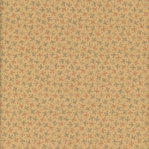 Marcus Fabrics Cheddar & Coal 3 Pam Buda Beige Leaves