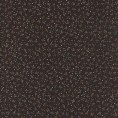 Marcus Fabrics Cheddar & Coal 3 Pam Buda Black Leaves