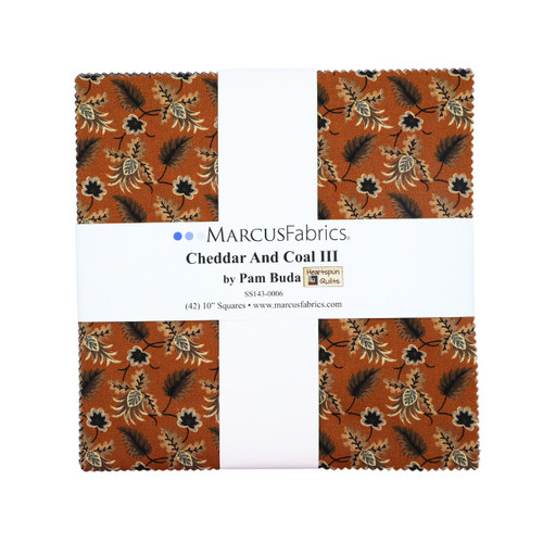 Marcus Fabrics Cheddar & Coal 3 Pam Buda Layer Cake 10 Inch