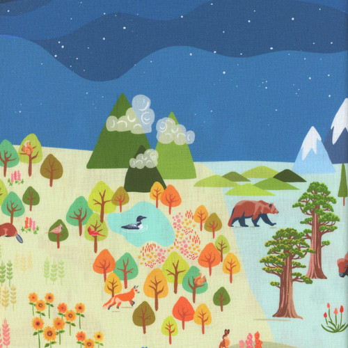 Windham Fabrics Cross Country Tamara Kate Navy Wild and Free