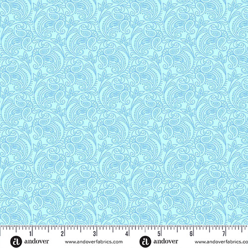Andover Fabrics Thousand Steps by Sarah Maxwell Seaglass Seaweed Paisley
