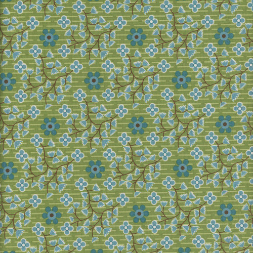 Riley Blake Fabrics Gentler Times Lori Holt Swell Floral Bargello Basil Green