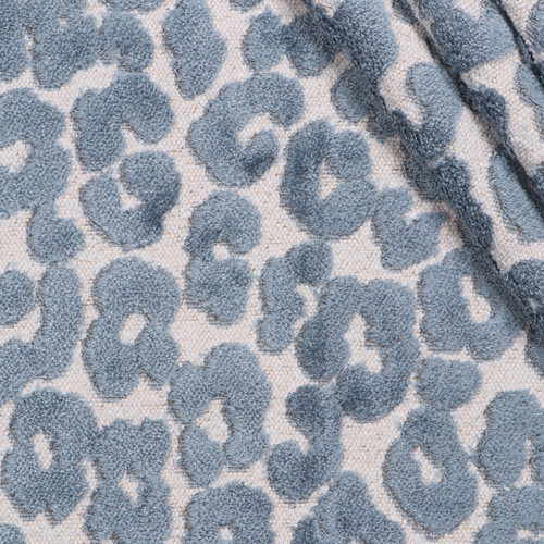 Hamilton Fabrics Bella Sky Blue High Pile Cut Velvet Leopard