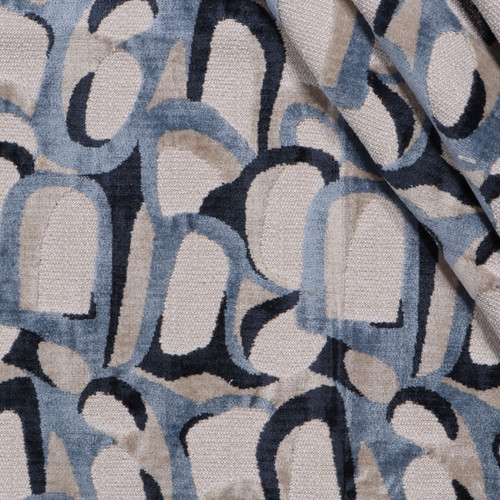 Hamilton Fabrics Ellis Marine Blue Modern Chenille Rings