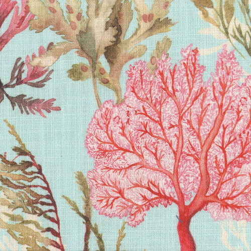 Hamilton Fabrics Seabrooke Aqua Blue Coral Reef Fans