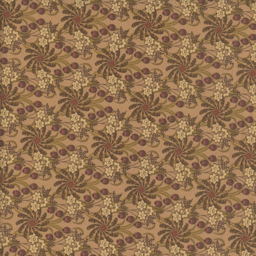 Henry Glass Fabrics Philomena Michelle Yeo Caramel Medallion and Lilies