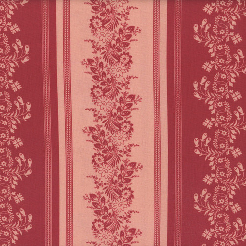Henry Glass Fabrics Philomena Michelle Yeo Red Pink Serpentine Stripe