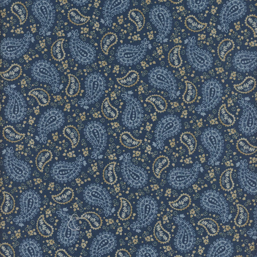 Henry Glass Fabrics Western View Denise Sullivan Blue Paisley