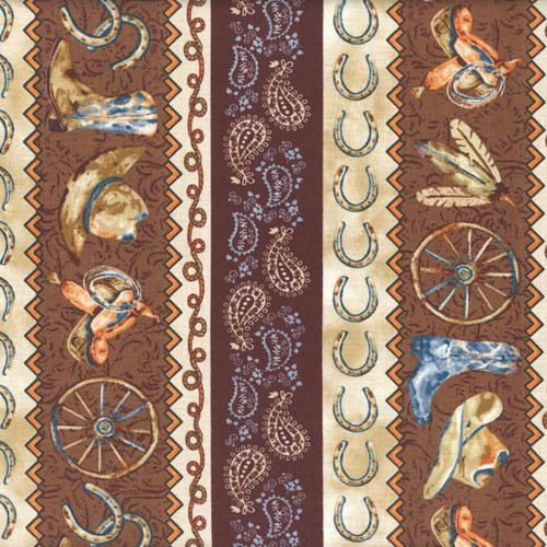 Henry Glass Fabrics Western View Denise Sullivan Multi Western Novelty Stripe