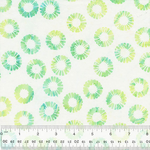 Windham Fabrics Anthology Batiks Oasis Jacqueline de Jonge Mint Green Petal Wheels