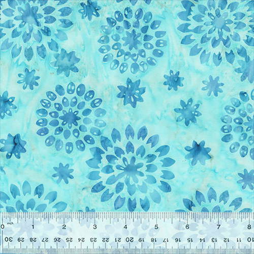 Windham Fabrics Anthology Batiks Oasis Jacqueline de Jonge Turquoise Blue Mum Burst